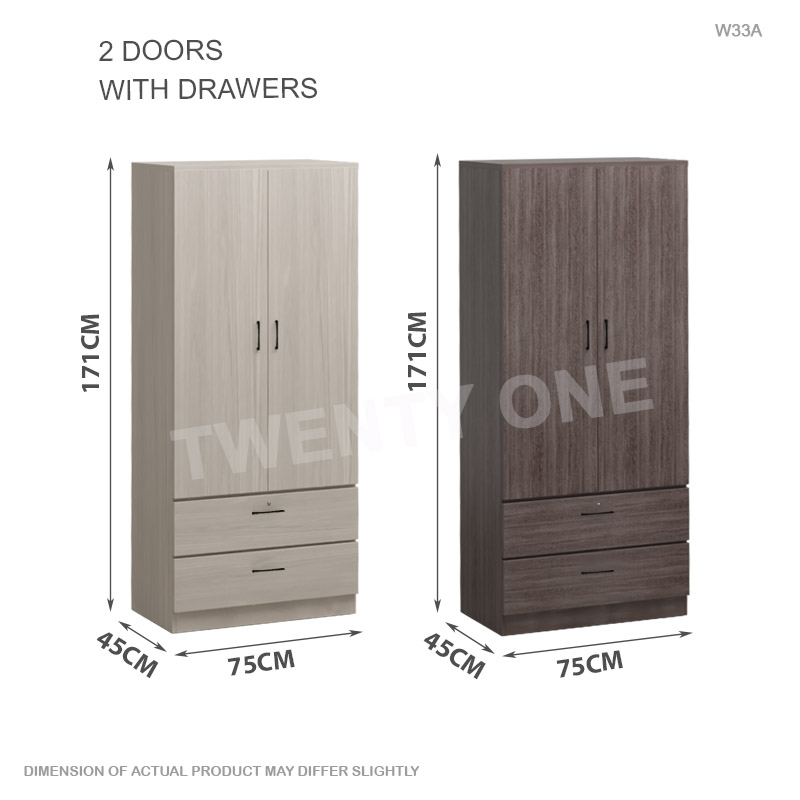 2 DOORS WITH DRAWER